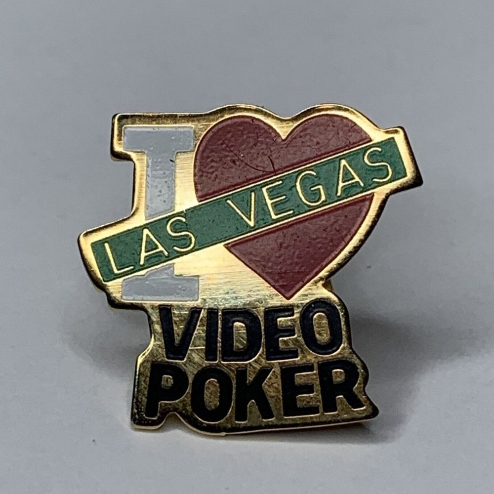 I Love Las Vegas Video Poker Enamel Lapel Pin